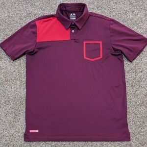 Adidas Golf Puremotion CoolMax Maroon Red Polo Shirt Size Medium